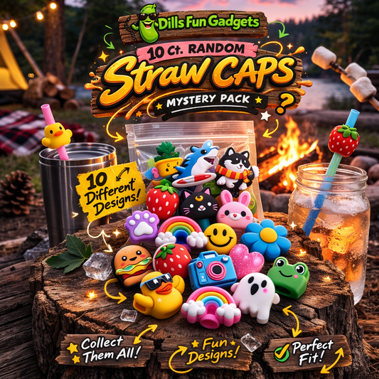 10 Ct. Random Straw Caps | Straw Toppers